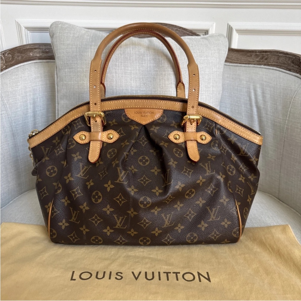 Authentic Louis Vuitton Tivoli GM Monogram Canvas Leather Shoulder Tote Bag